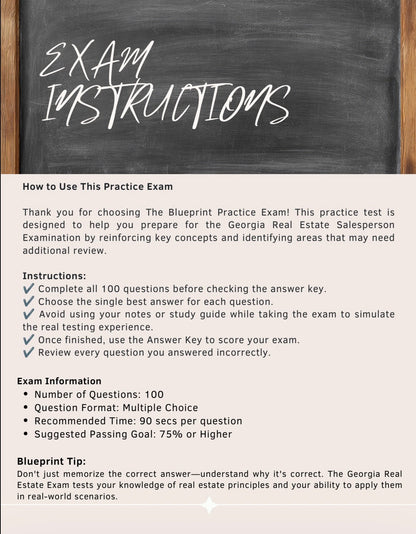 Georgia Real Estate Exam – 100 Practice Questions (Digital Download)